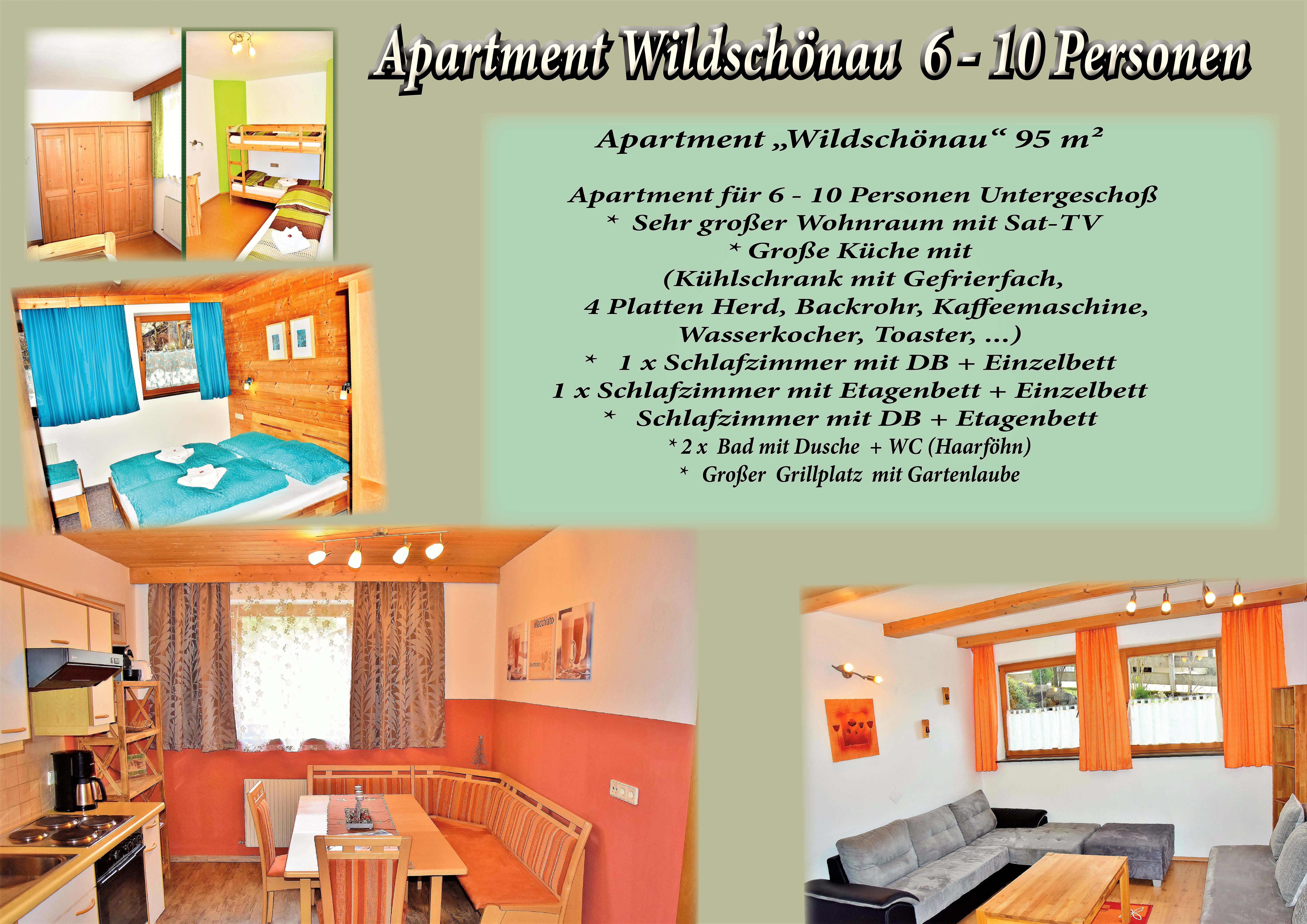 Monteurzimmer: Apartment Wildschoenau  - sehr grosse Ferienwohnung fuer 6 - 8 Personen - voll ausgestattet in Topp Lage - nahe Supermarkt und uvm. 
Waschküche mit Waschmaschine und Trockner sowie genügend Parkplätze, Garten und Gartenlaube vorhanden.  - Ferienwohnung fuer 6 - 8 Personen - sehr groß und guenstig