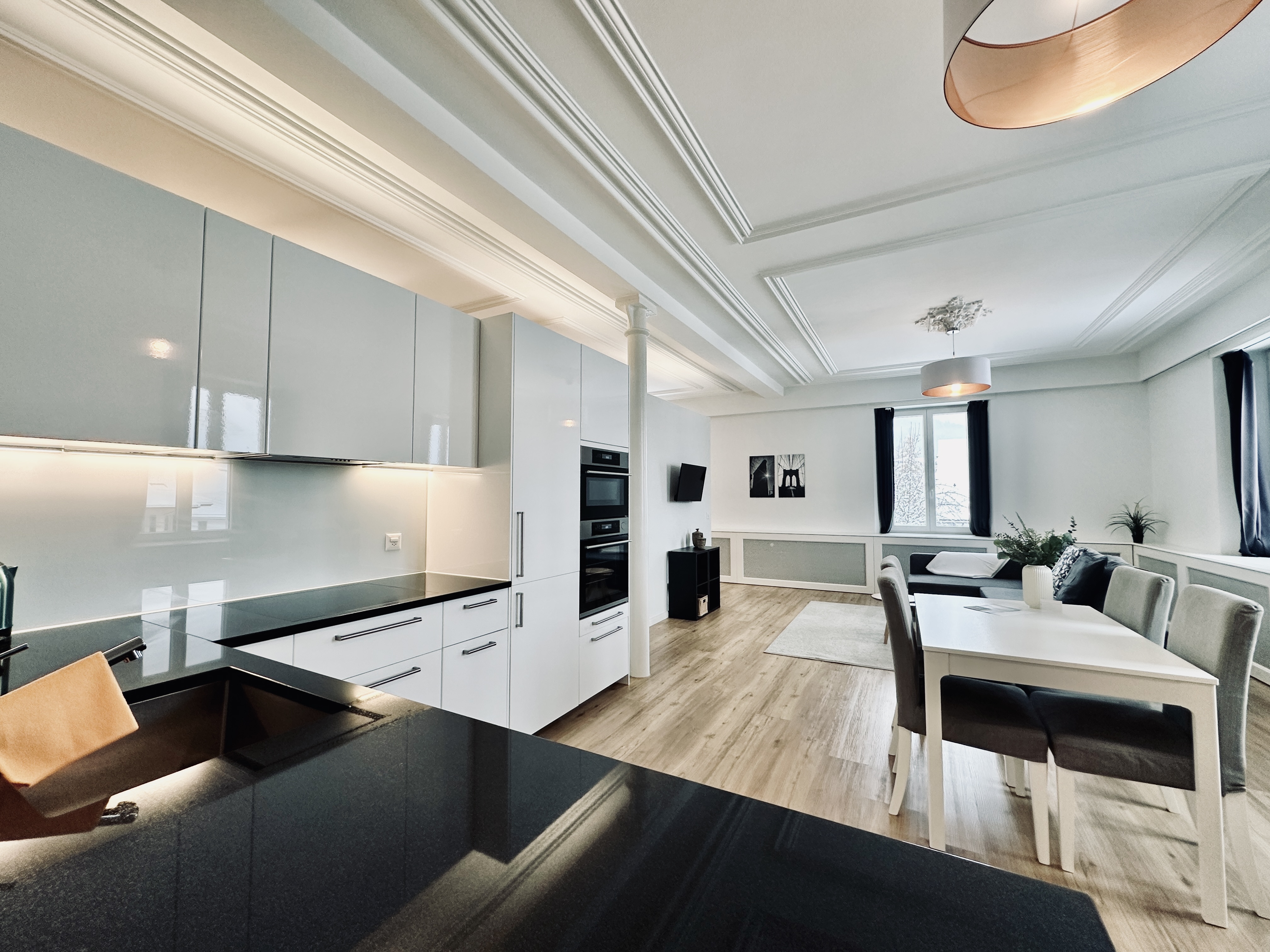 Monteurwohnung - PLZ 4524 (Schweiz) - Wohn- Essbereich / Küche - Möbliertes Business Apartment Günsberg #4