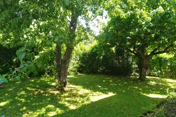 Monteurzimmer:  Hinterer Gartenbereich unter Apfel .-und Kirschbaum - Bettina Dietlicher