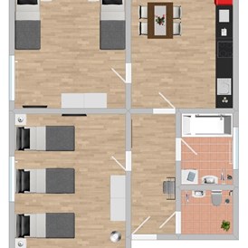 Monteurzimmer: Grundriss  - (BUL102) Moderne Monteurwohnung 
