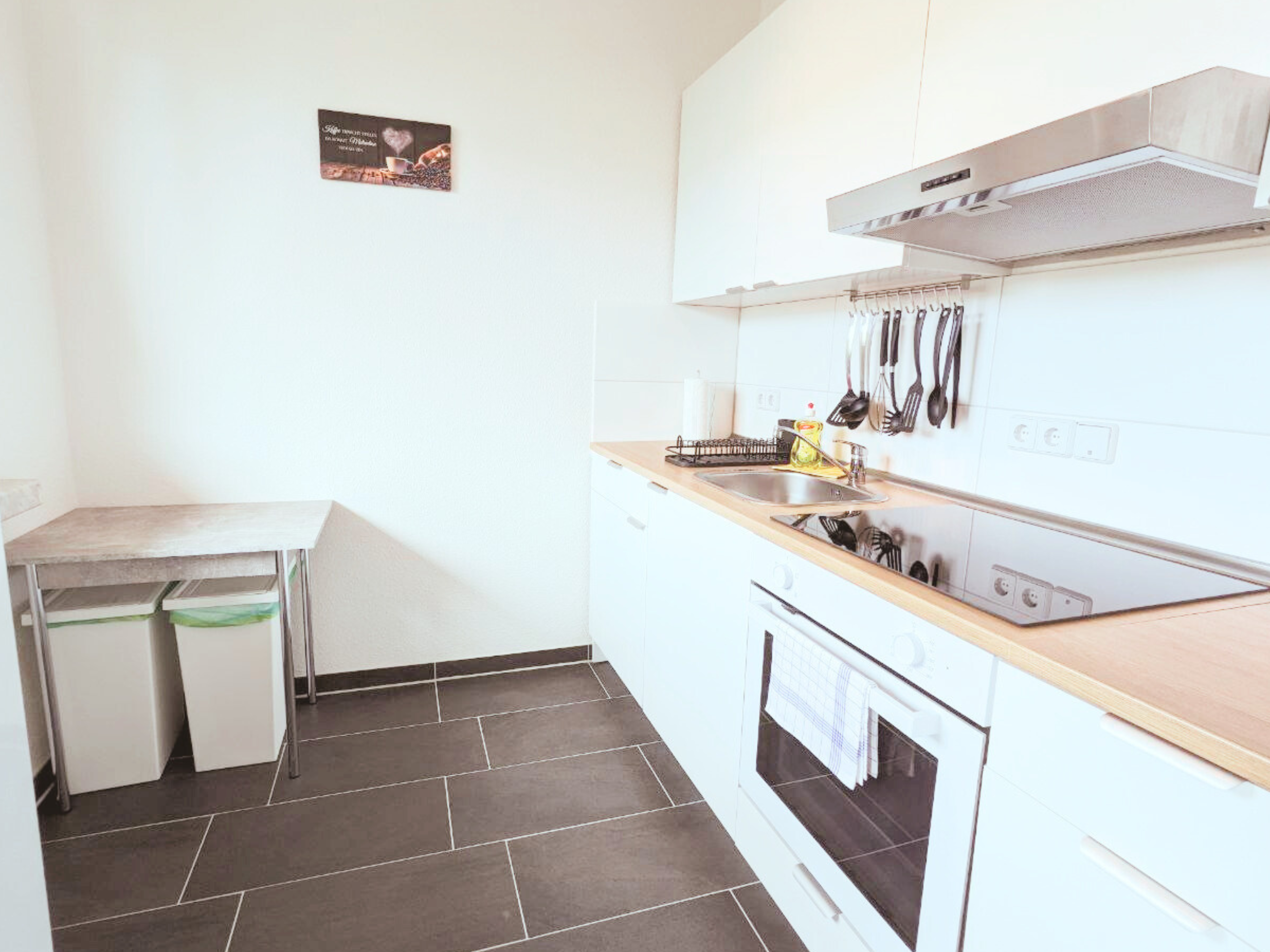 Monteurzimmer: Komfortabel kochen dank vollständiger Küchenausstattung. - flex living -  Monteurwohnungen in Dresden