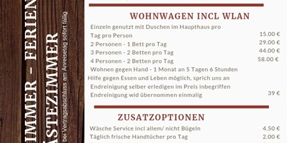 Monteurwohnung - Heeslingen - Unsere Leistungen und Preise. - Monteurzimmer - Gästezimmer - Ferienzimmer