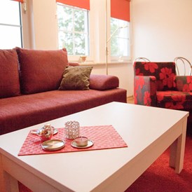 Monteurzimmer: Wohnbereich - Wohnung mit extra Schlafzimmer - Apartment Haus am Grün