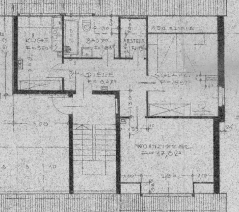 Monteurwohnung: Grundriss - Monteurwohnung – voll möbliert – für bis zu 5 Personen