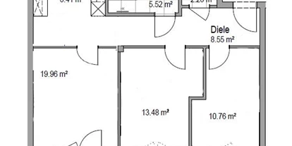 Monteurwohnung - Schönwalde (Landkreis Havelland) - Grundriss - 3 Zimmer möblierte Wohnung für Firmenmitarbeiter / Monteure