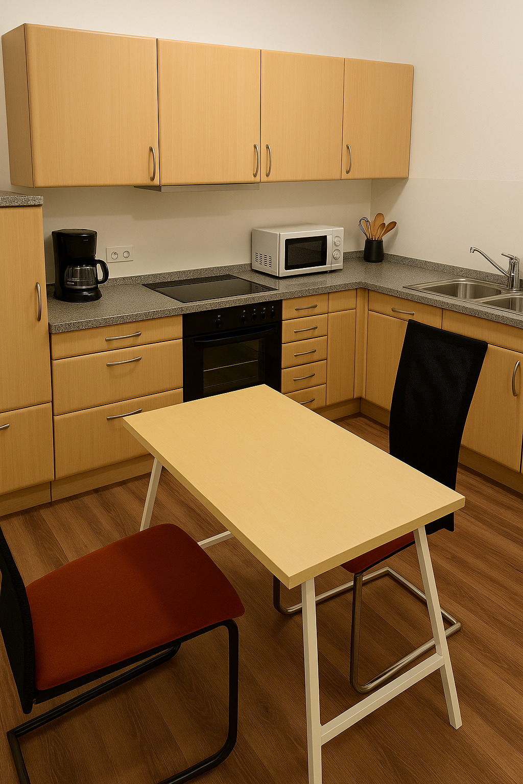 Monteurwohnung - Zimmertyp: Mehrbettzimmer - Falkensee - Küche - 3 Zimmer möblierte Wohnung für Firmenmitarbeiter / Monteure