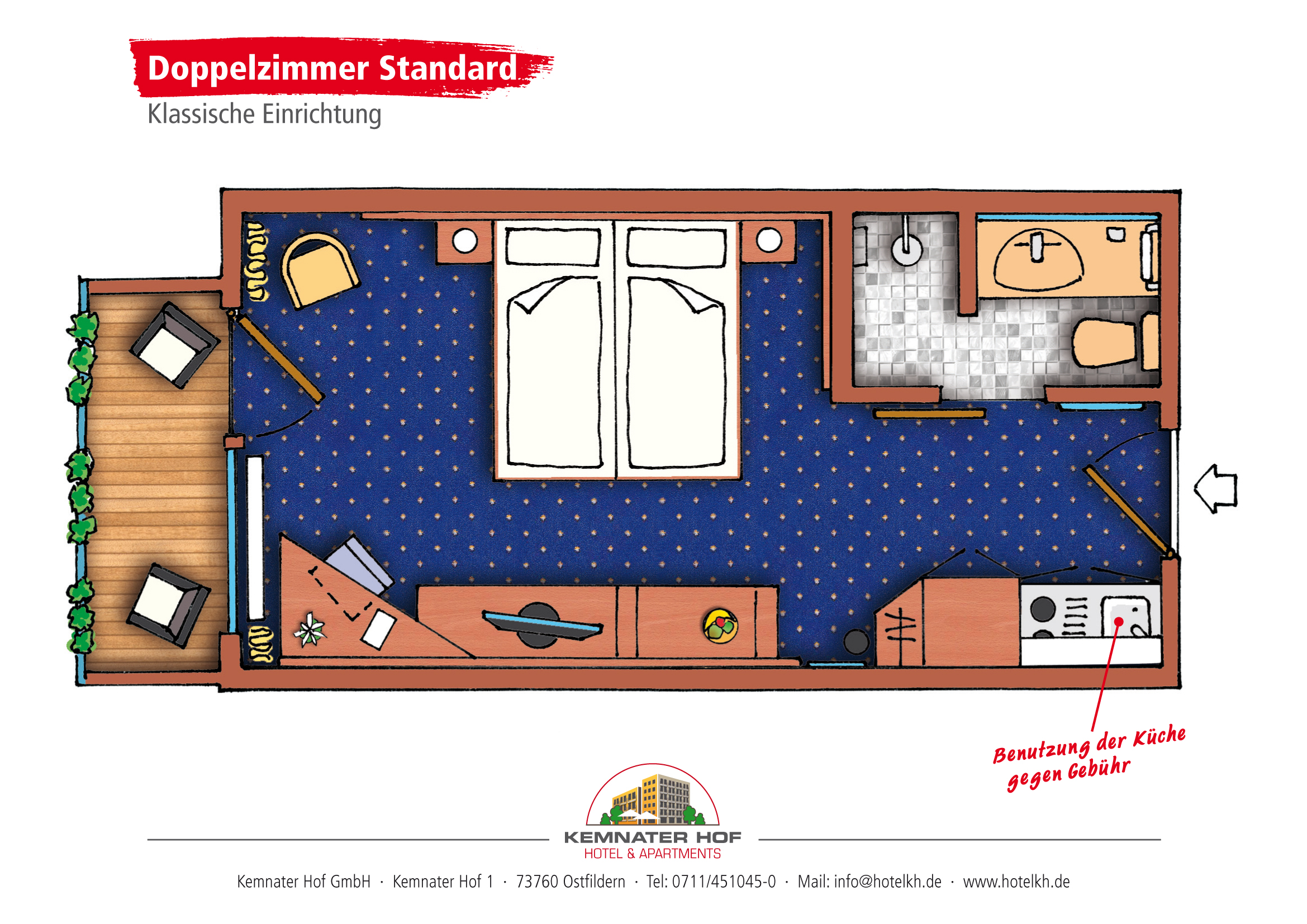 Monteurzimmer: Grundrisse von verschiedenen Ein-Zimmer-Apartments - Kemnater Hof -APARTMENTS-
