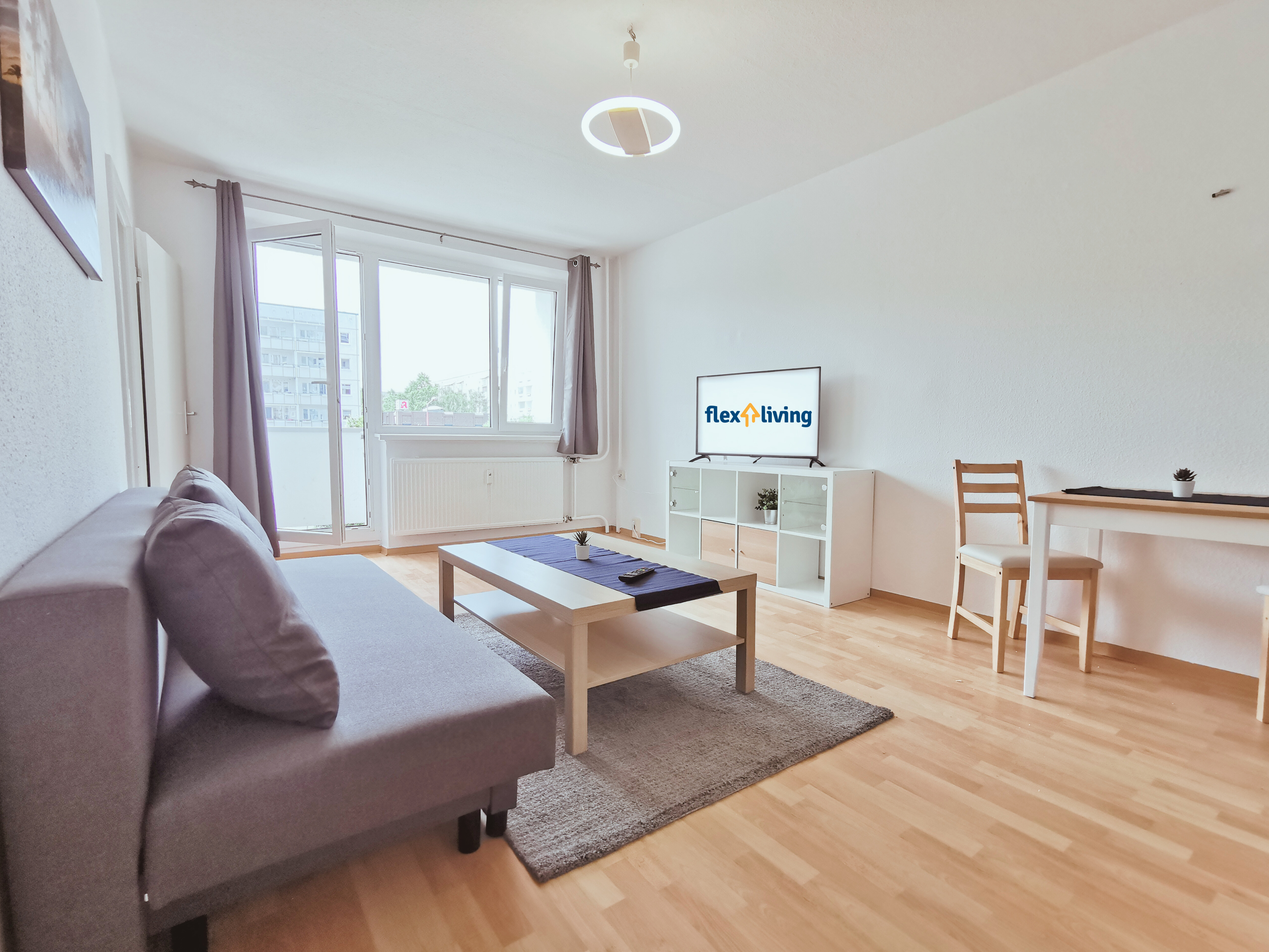 Monteurwohnung - Badezimmer: eigenes Bad - Mecklenburg-Vorpommern - Wohnzimmer - flex living -  Monteurwohnungen in Rostock