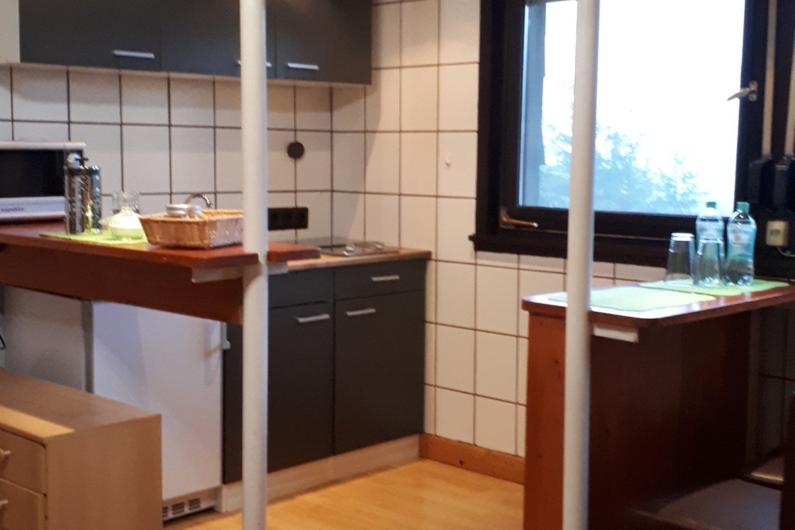 Monteurzimmer: voll ausgestattete Küche mit Beleuchtung - Ferienwohnung Mika 1km von Bad Marienberg