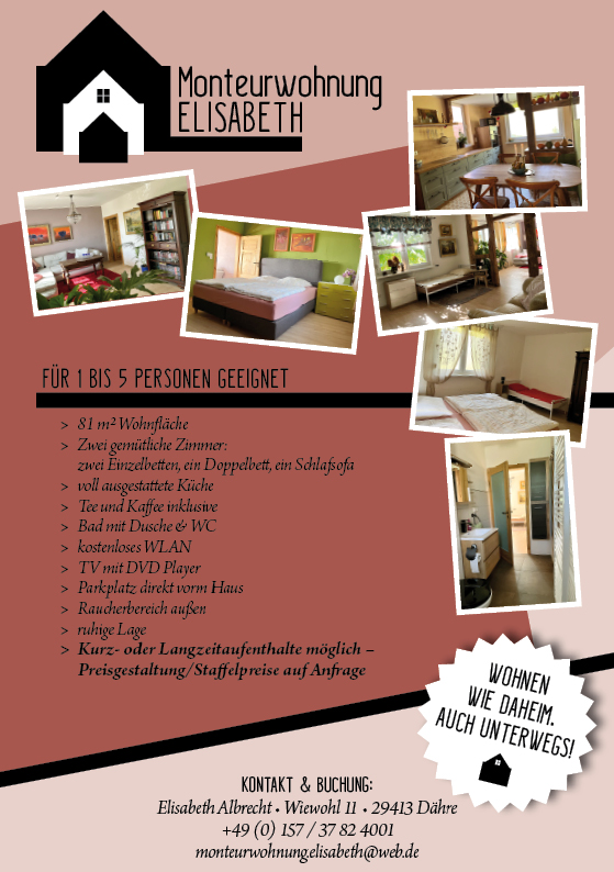 Monteurwohnung: Monteurwohnung ELISABETH