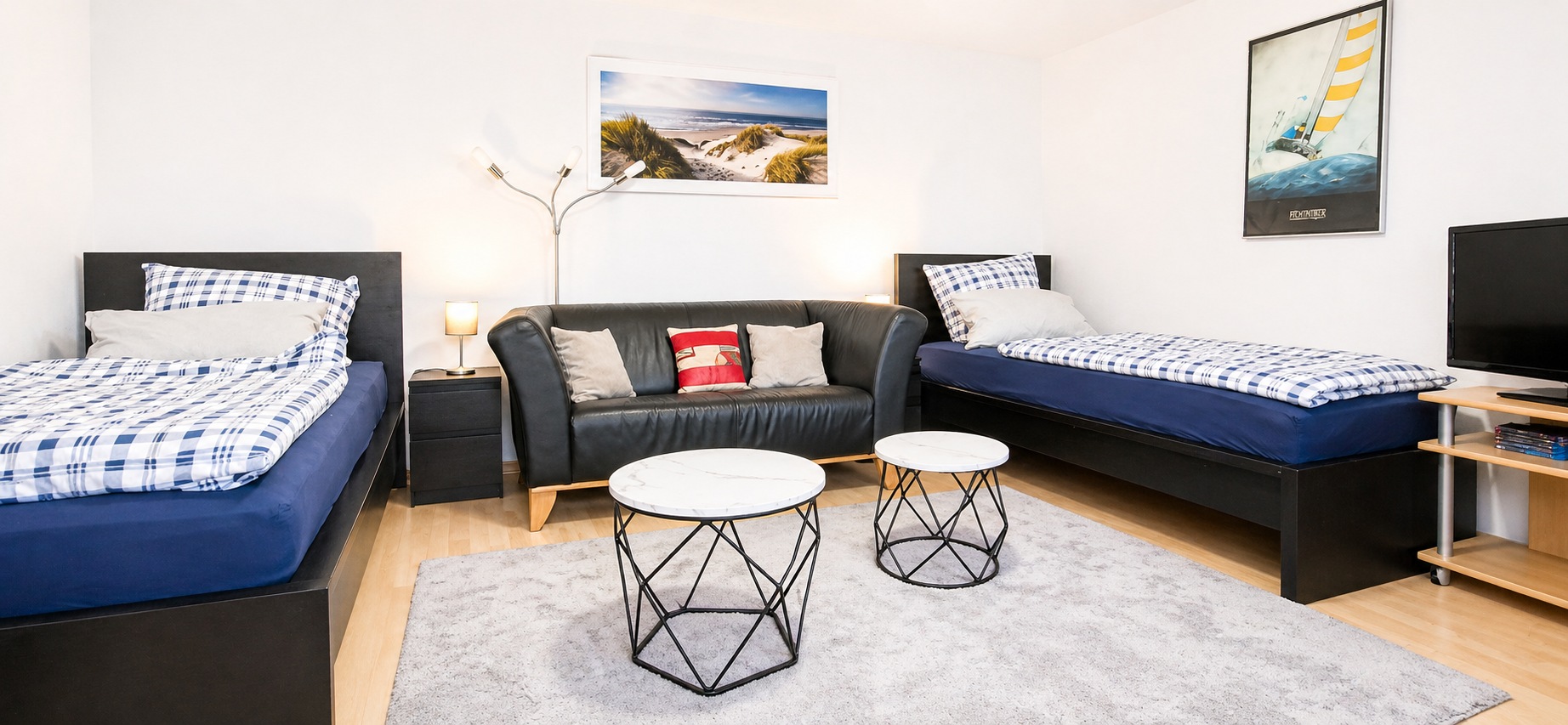Monteurwohnung - Mörfelden-Walldorf - Schlafzimmer - flex living -  Monteurwohnungen in Wiesbaden