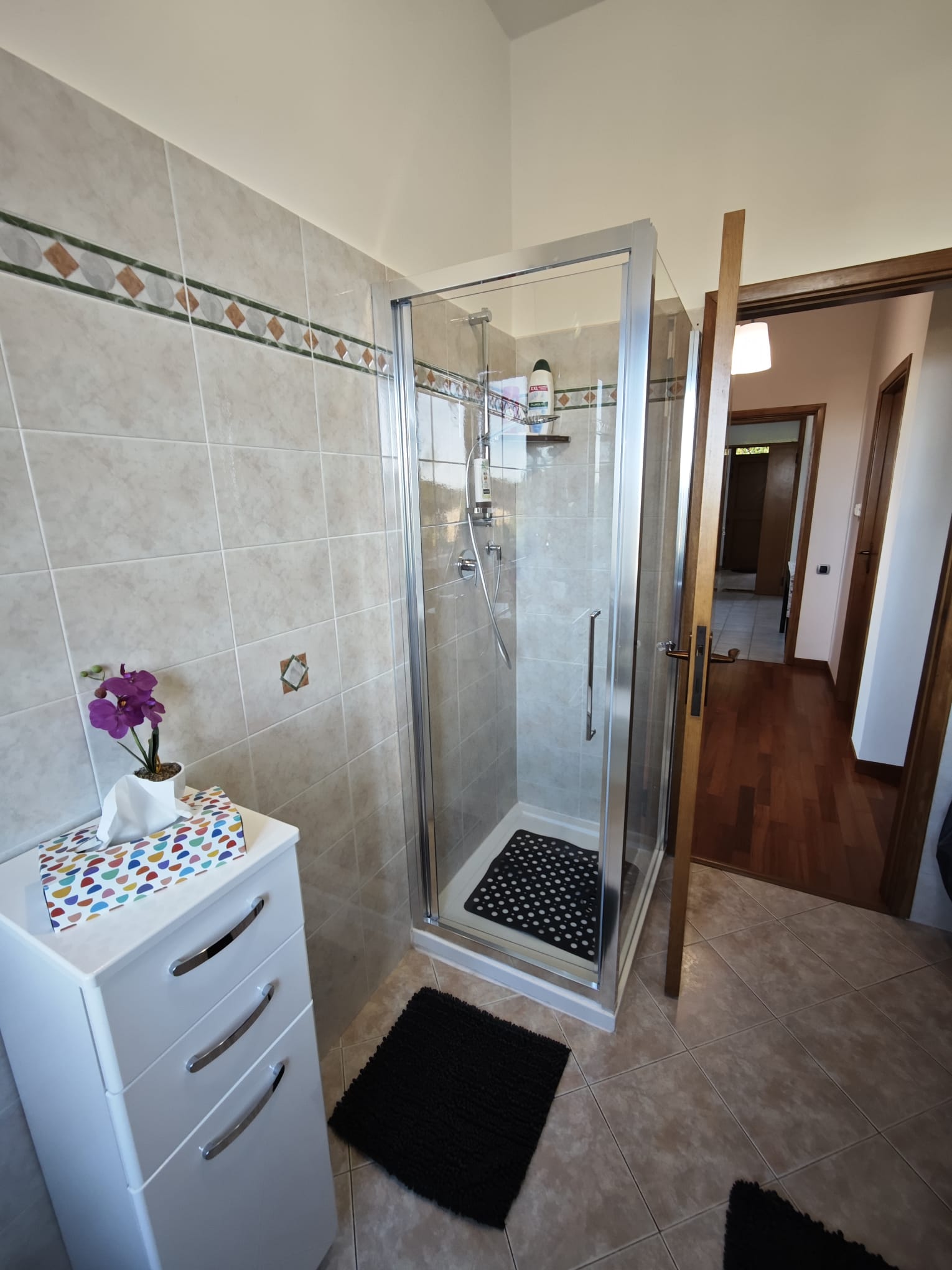 Monteurzimmer: Bad Apartment 1 mit Dusche, Bidet, WC und Notrufleine - CASA DORIS, Montecarotto, Le Marche