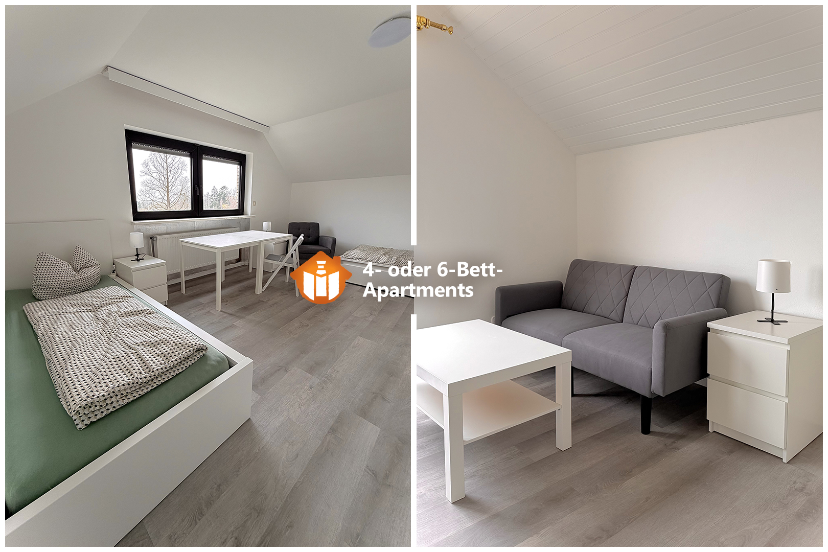 Monteurwohnung - Zimmertyp: Einzelzimmer - Hamburg-Umland - Zimmer mit Couch - Monteur-Apartments Elbblick Seevetal