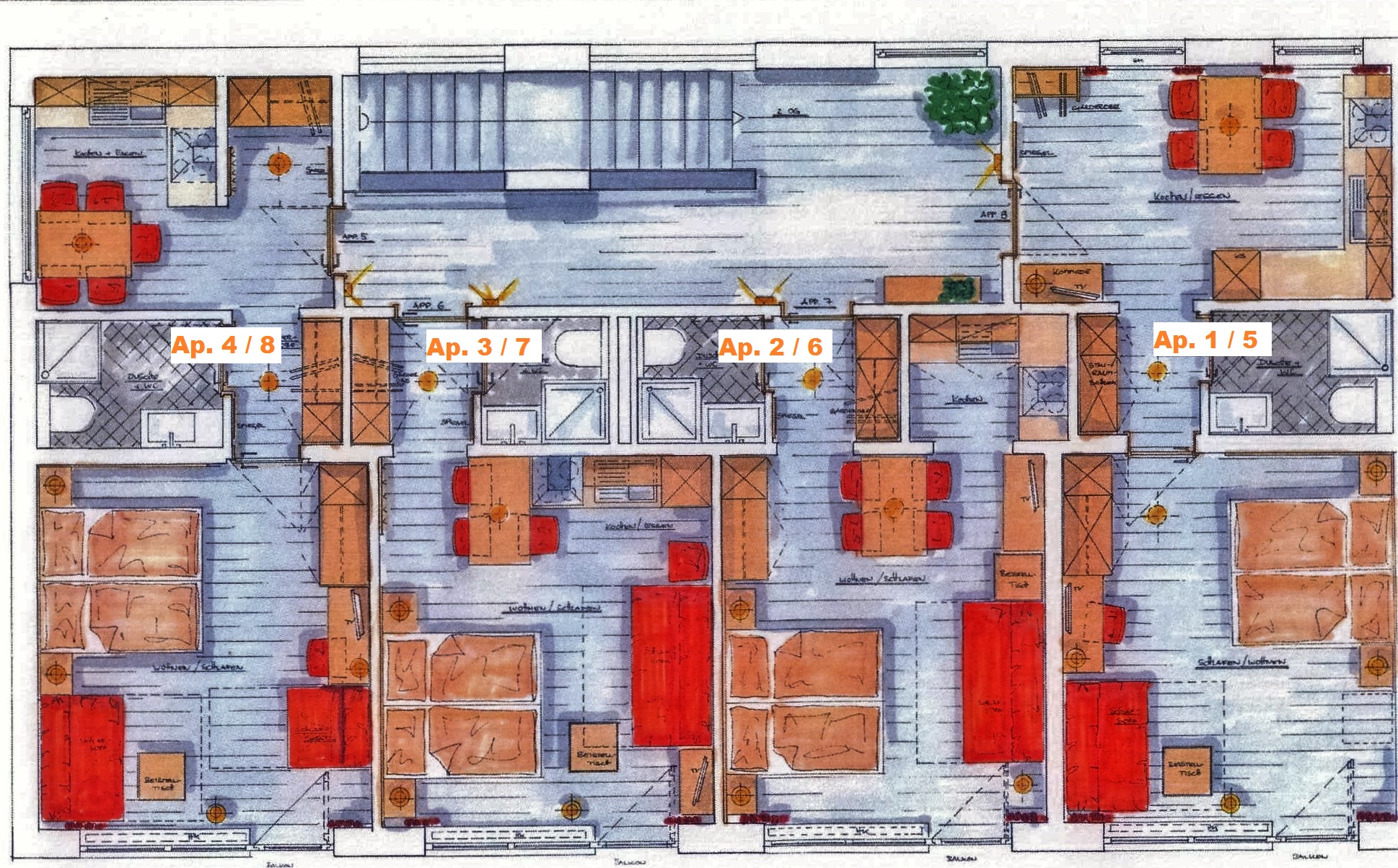 Monteurwohnung - Zimmertyp: Doppelzimmer - Thüringen - Verschiedene Grundrisse - für alle Bedürfnisse! - Saaleland-Apartments
