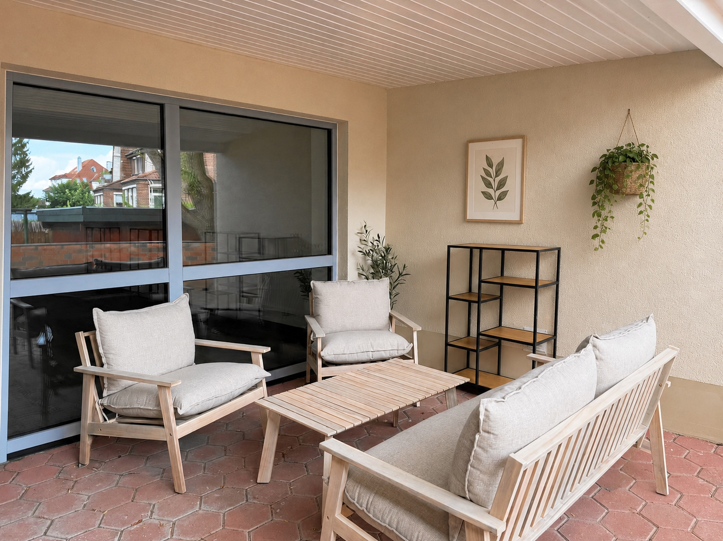 Monteurzimmer: Terrasse (Rauchen erlaubt) -  Bluestay Bremen - Hotel & Long Stay Rooms mit Bad