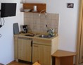 Monteurzimmer: Küchenzeile und TV - Reiterhof Geidner