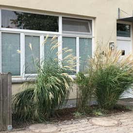 Monteurzimmer: Die größere Wohnung von der Straße aus gesehen. - Ferienwohnungen Stenzel in Laer bei Münster