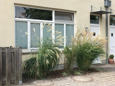 Monteurzimmer: Die größere Wohnung von der Straße aus gesehen. - Ferienwohnungen Stenzel in Laer bei Münster