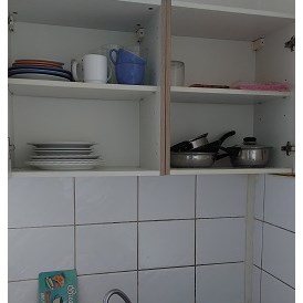 Monteurzimmer: Küche / Pantryküche mit Geschirr - Appartement 2 sofort wieder buchbar