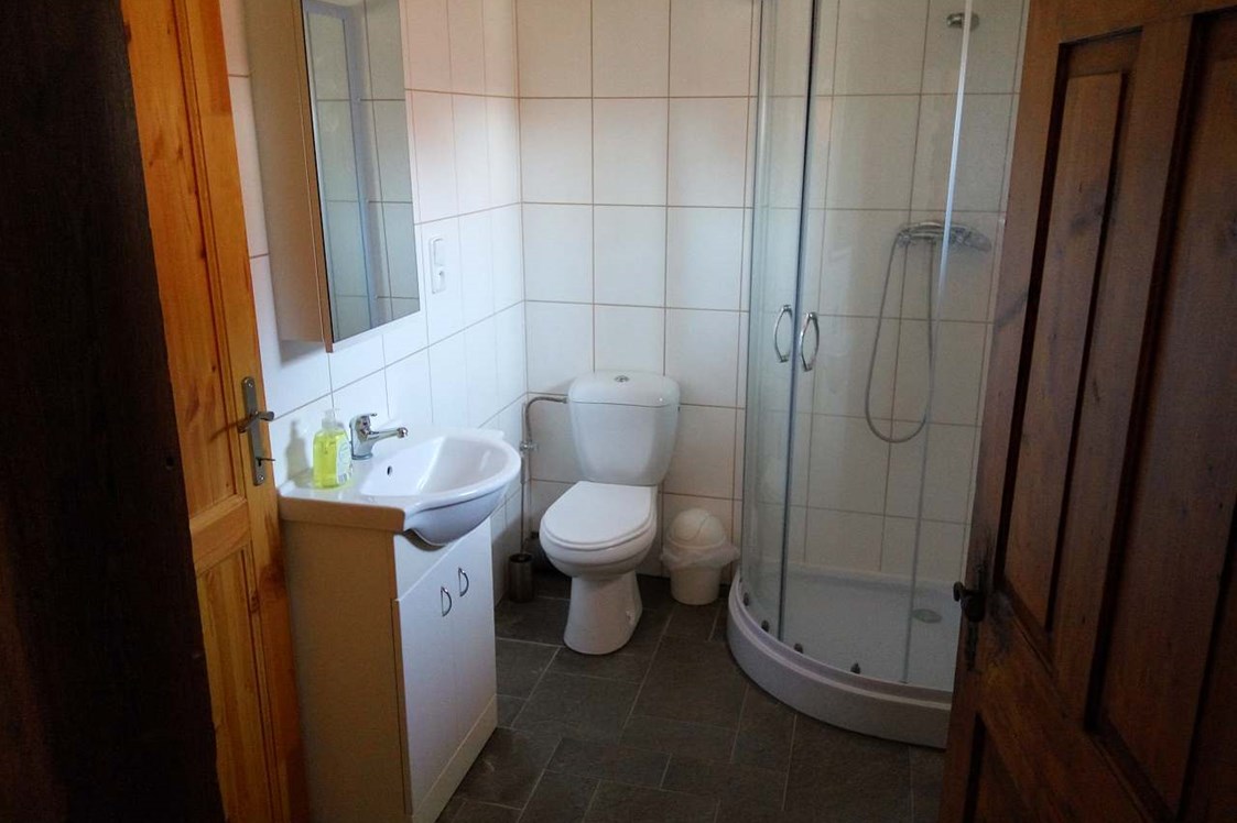 Monteurzimmer: Bad mit Dusche und WC - Stahlavy