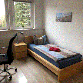 Monteurzimmer: 1. Schlafzimmer 
Einzelbett - Ferienhaus Ahlerstedt - Ahrensmoor 