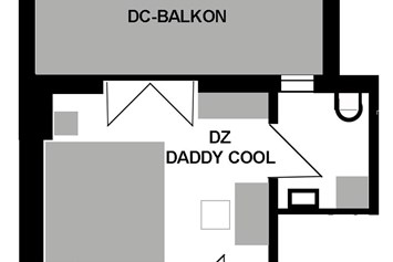 Monteurzimmer: Plan Doppelzimmer mit Balkon - Family Lodge Birkenhof & Biergarten