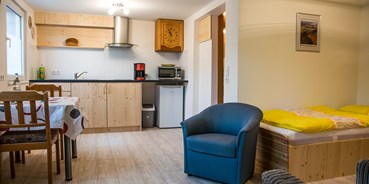 Monteurwohnung - Küche: eigene Küche - Das Apartment befindet sich im Erdgeschoss und ist  für eine Einzelperson oder für max 2 Personen - Gästehaus Sinzig
