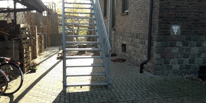 Monteurwohnung - Badezimmer: eigenes Bad - Münsterland - Eigener Zugang mit großer Terasse - Große Fewo Bauernhof