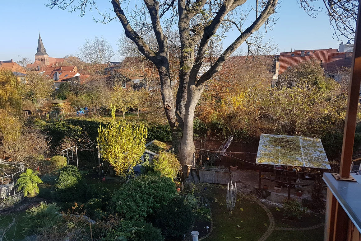 Monteurzimmer: Blick vom Balkon (Küche). Dies ist auch der Raucherbereich - Gästezimmer-Salzwedel