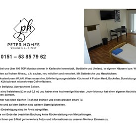 Monteurzimmer: Visitenkarte - 150 Betten - Häuser, Wohnungen, Karlsruhe, Wörth...