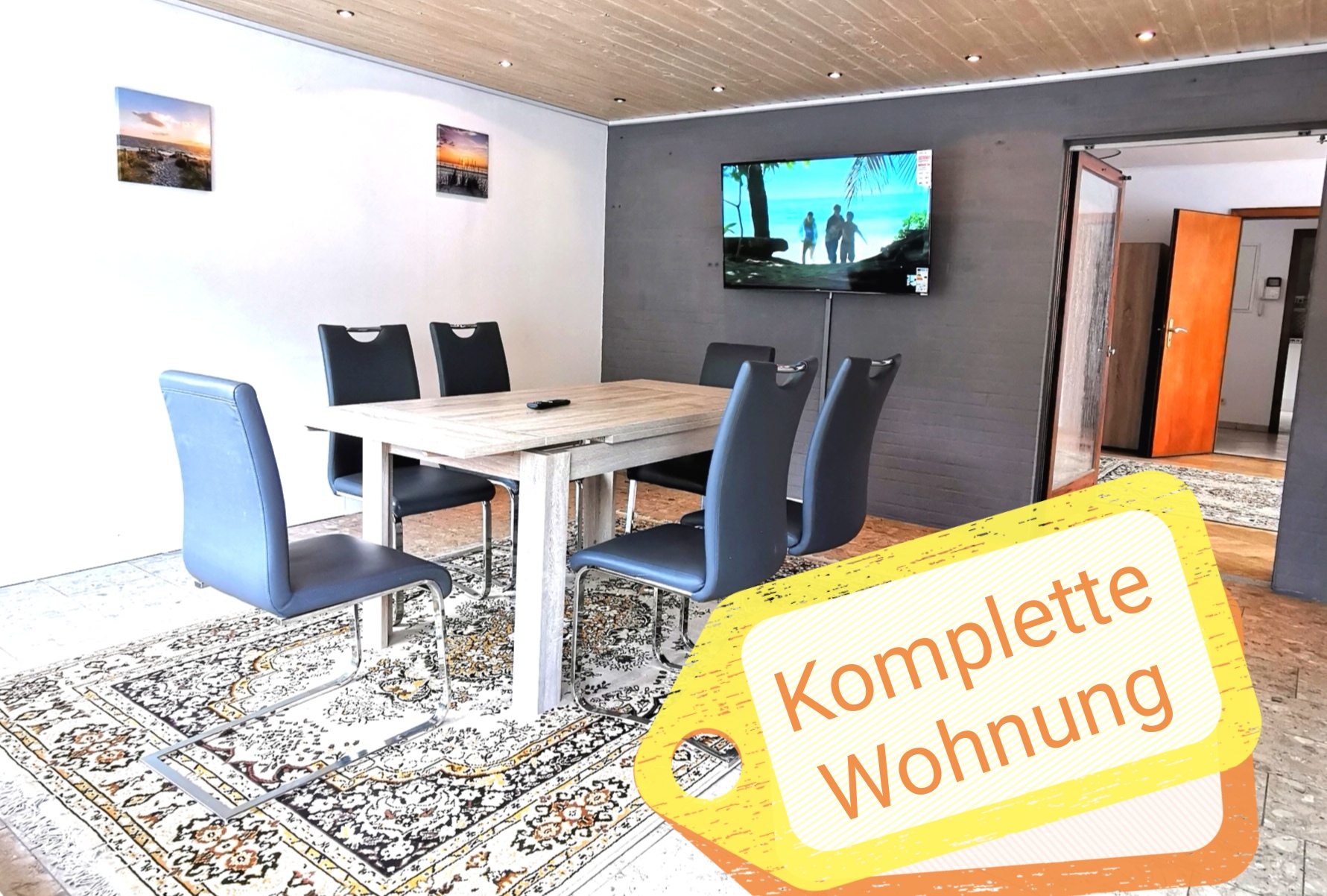 Monteurwohnung - Zimmertyp: Mehrbettzimmer - Niederrhein - Essbereich in der Monteurwohnung in Düsseldorf. - DISCOUNT-APARTMENTS---Düsseldorf---Köln-Leverkusen-Wuppertal-Bergheim-Neuss