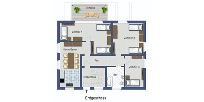 Monteurwohnung - PLZ 42697 (Deutschland) - Grundriss Erdgeschoss - Gästehaus Fassbender