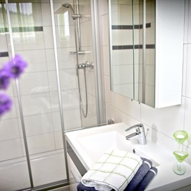 Monteurzimmer: Dusche mit WC - Haus steinfeld