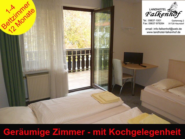 Monteurzimmer: Unsere Zimmer werden täglich gereinigt. Handtücher, Bettwäsche und Badreinigung im Preis inbegriffen. - Landhotel Falkenhof