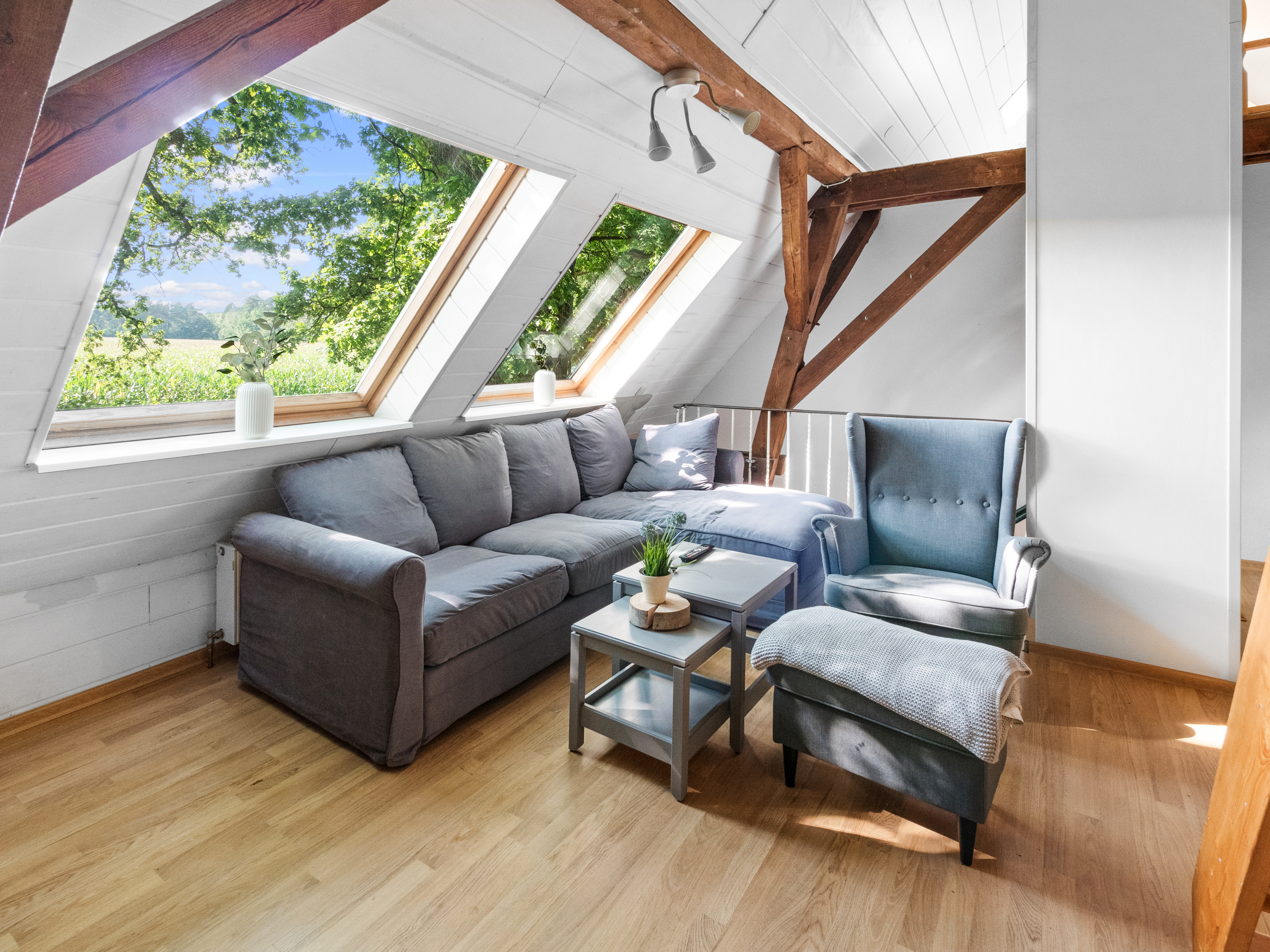 Monteurwohnung - TV - Niedersachsen - Wohnzimmer Waldblick - Unterkunft bei Famile Bokeloh