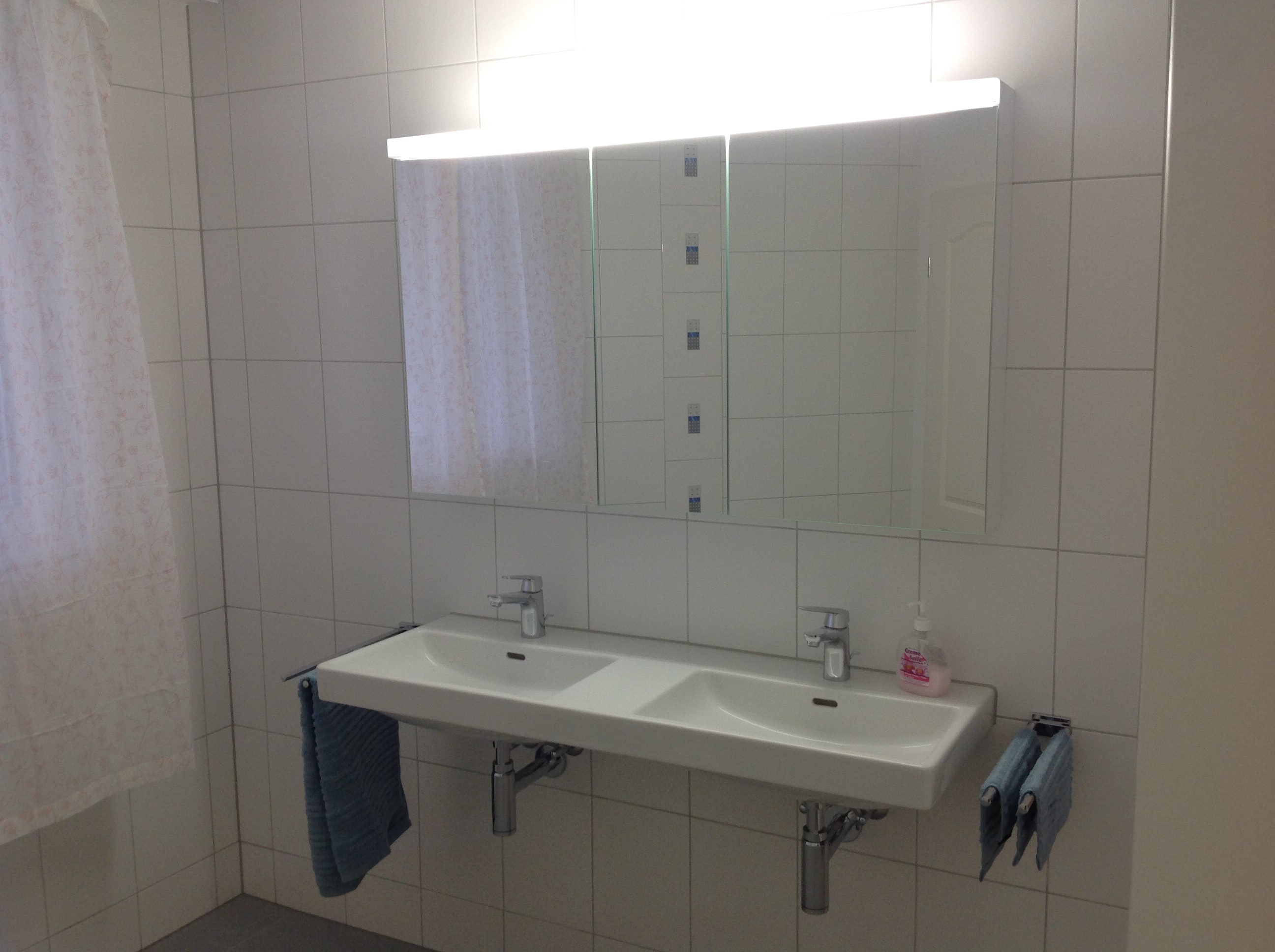 Monteurwohnung - Kühlschrank - Schweiz - Bad des Monteurzimmers in Kriens - Villa Musica