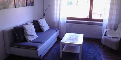 Monteurwohnung - Waschmaschine - Deutschland - Wohnzimmer mit Schlafcouch  - FeWo Gleiss Rieneck